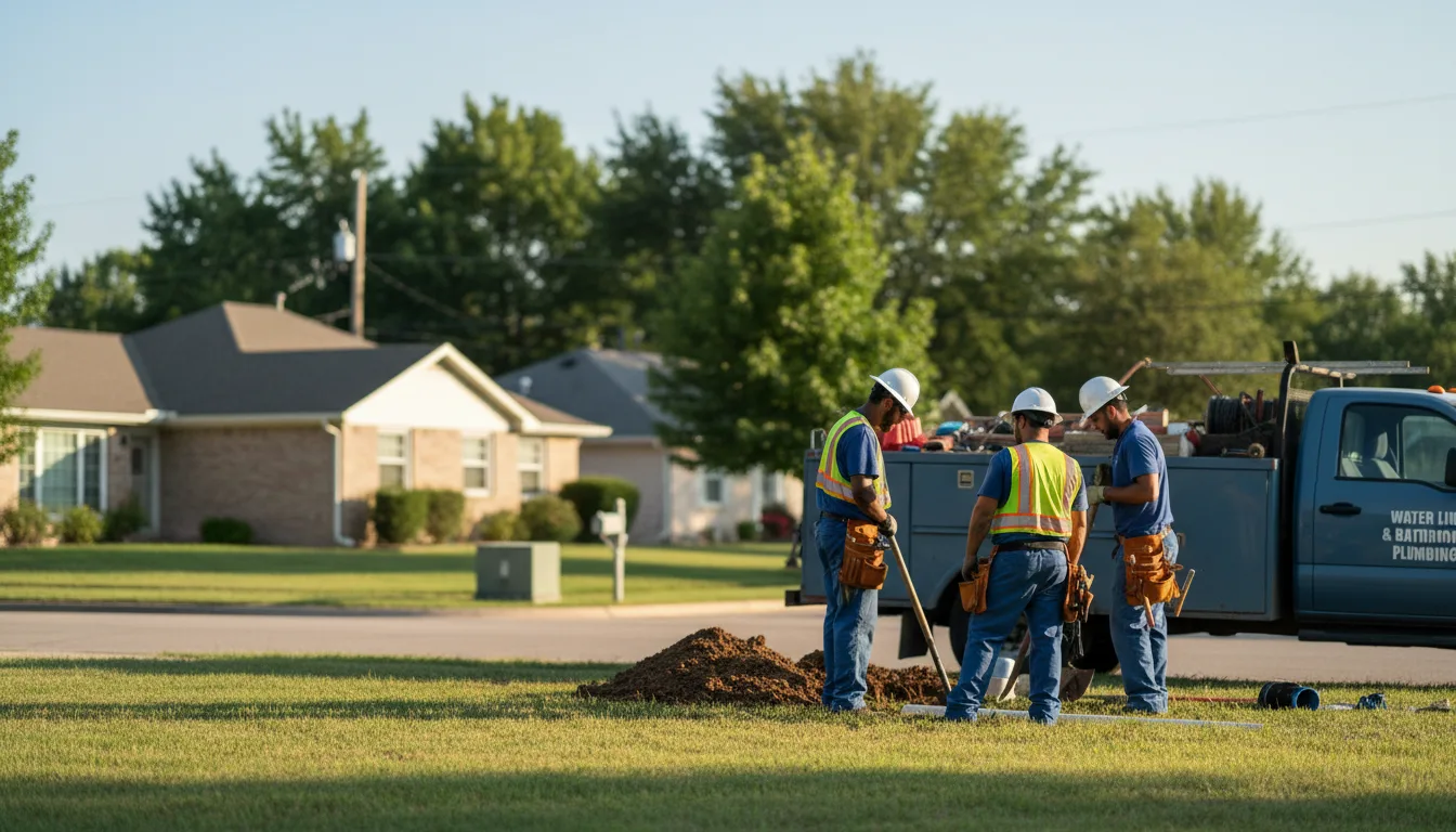 Residential water line and bathroom plumbing service in Lockridge, IA